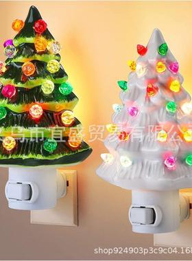跨境圣诞节圣诞树插座美规装饰品设计家居庭院摆件圣诞摆件创意