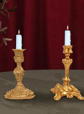 跨境古典巴洛克风蜡烛台装饰摆件欧式怀旧陈列拍摄道具婚礼装饰品