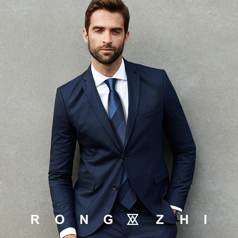 RONGZHI蓝色条纹桑蚕丝真丝领带男士高档英伦风商务西装新郎结婚,服饰配件/皮带/帽子/围巾,领带,淘宝优惠券,粉丝福利购,淘宝优惠卷