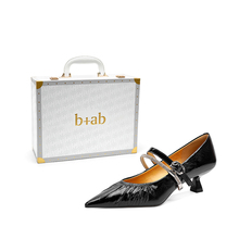 it b+ab轻奢量版礼盒头层皮尖头气质百搭款文艺优雅舒适玛丽珍鞋
