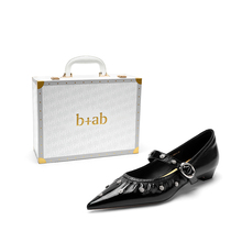 it b+ab品牌轻奢量版礼盒头层牛皮气质水钻百搭柔软舒适玛丽珍鞋