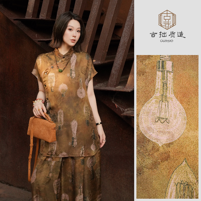 科技之光！原创复古印花新中式上衣！GZ6080