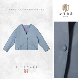 雾霾蓝 GZ7916 进口超薄定染色绵羊皮外套