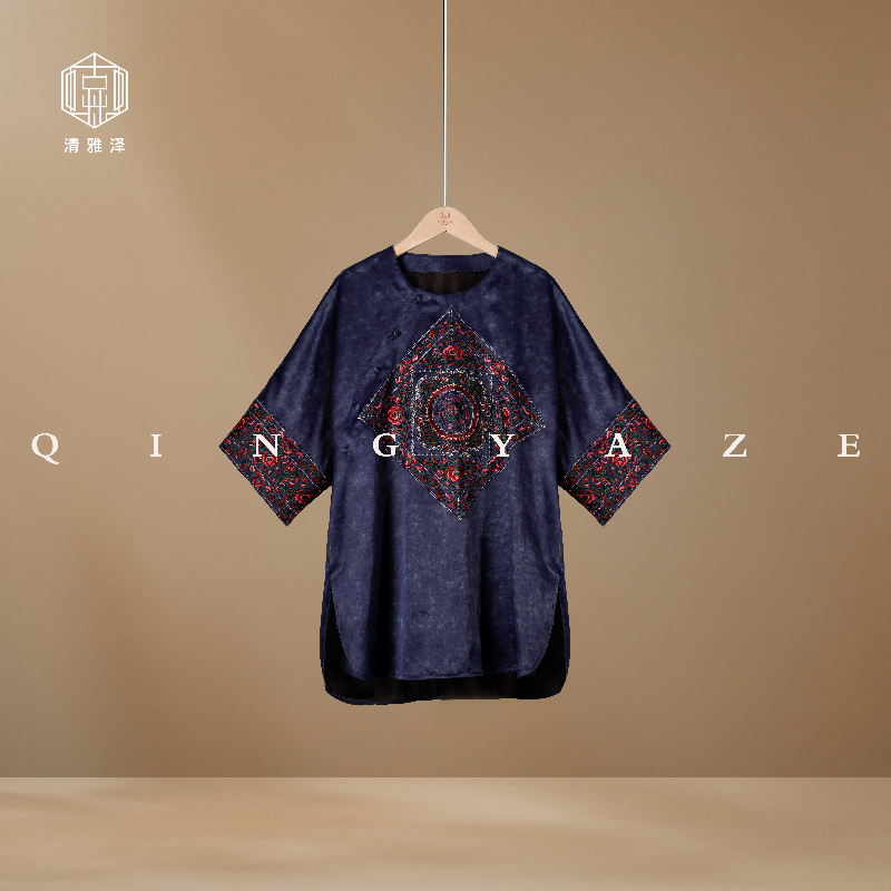 陇·敦煌藻井纹！真丝香云纱重工刺绣新中式上衣！GZ6263