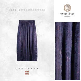 正绢·暗香盈袖!桑蚕丝螺钿正绢缠枝卷草纹新中式休闲裤!GZ7959