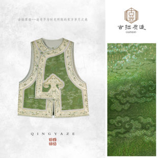 张林根正绢·玉麒麟!桑蚕丝螺钿新中式马甲!GZ7341