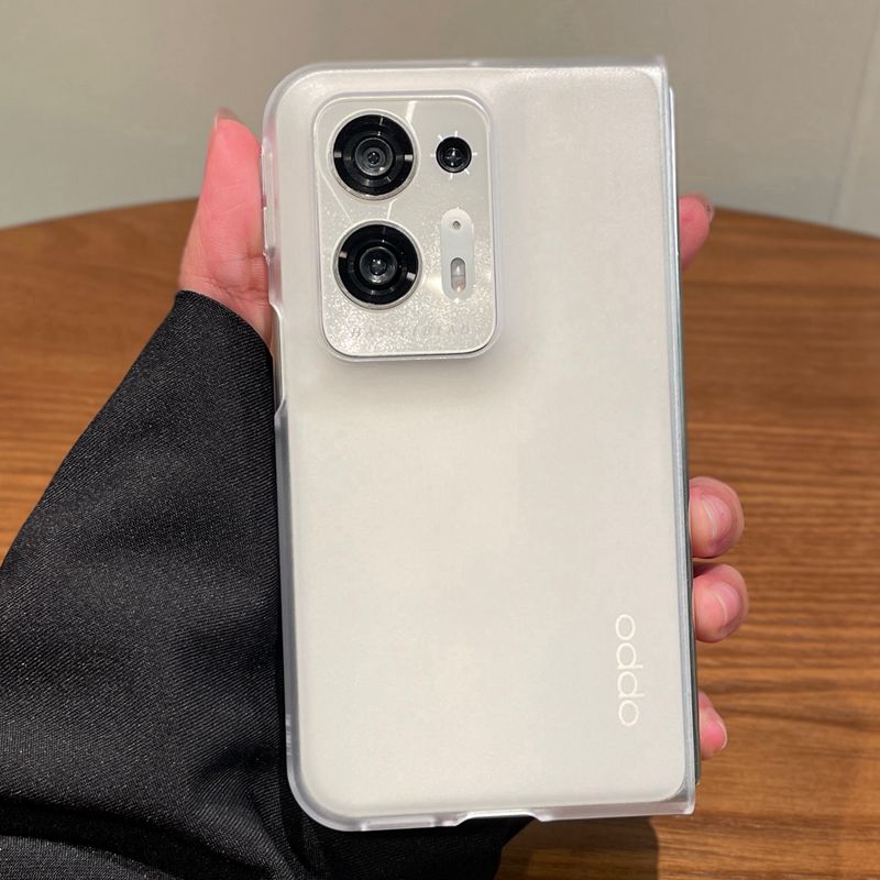 简约超薄磨砂不发黄透明适用于oppofindn2手机壳新款oppo折叠屏高档超薄Find N2小众网红商务翻盖限量保护套