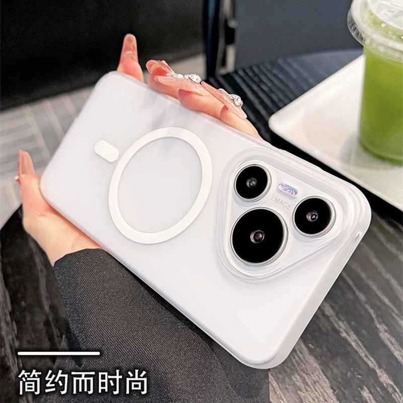 适用华为pura80手机壳新款pura80pro+高级感磨砂磁吸p80ultra透明不发黄mate70pro+情侣60pro女款pura70防摔