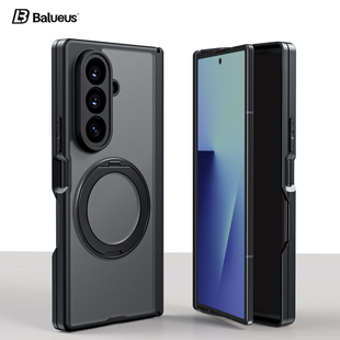 Balueus适用三星Zfold7手机壳高端折叠屏w26/w24心系天下肤感磨砂Galaxy双中轴全包防摔fold6/5磁吸支架外