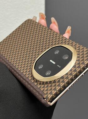 双边保护磁吸中轴适用于华为matex6手机壳MateX5典藏版x3碳纤维纹铰链全包超薄磁吸充电高级感男士女防摔外壳
