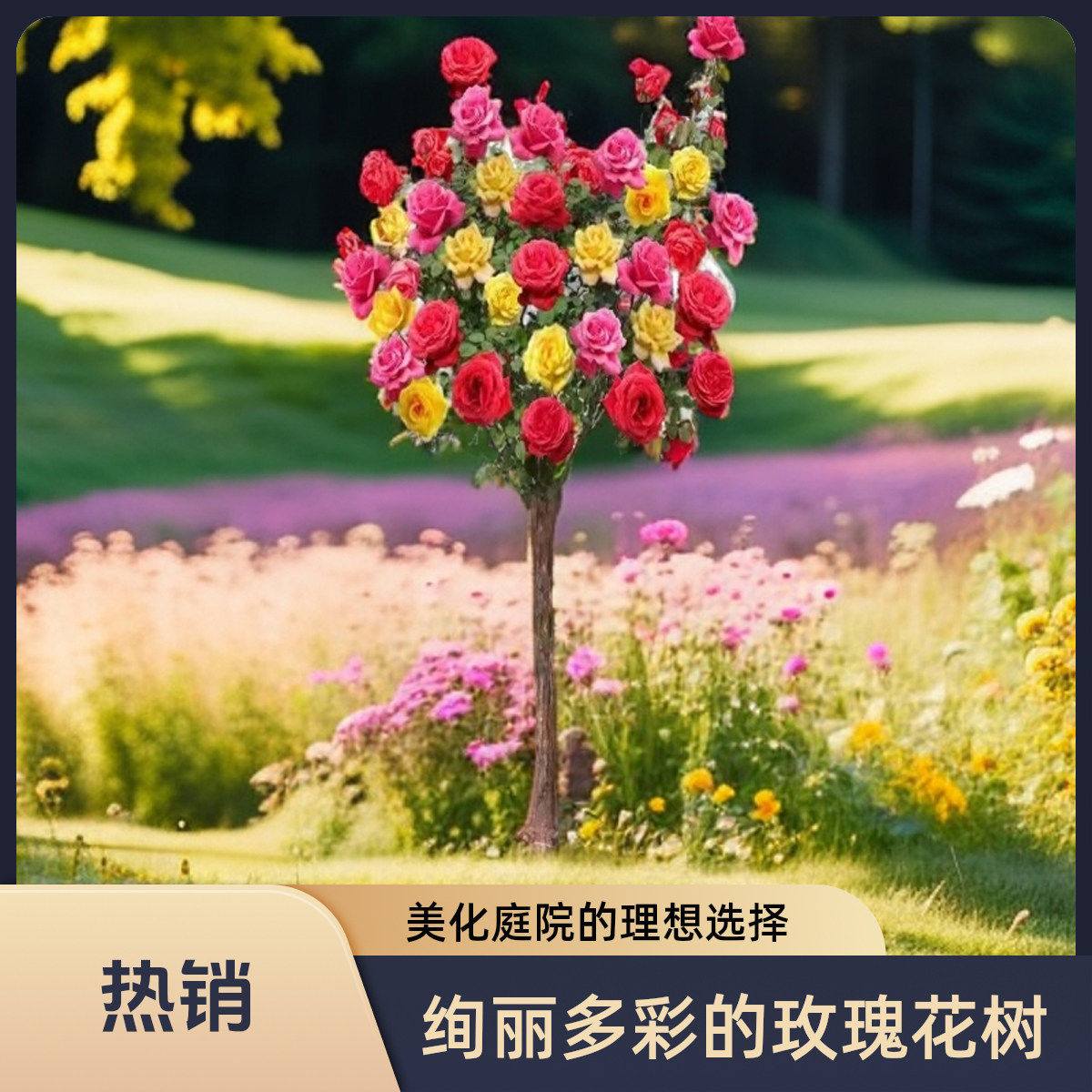 树桩月季特大花卉嫁接多色四季开花阳台盆栽地栽独杆浓香月季花苗图片