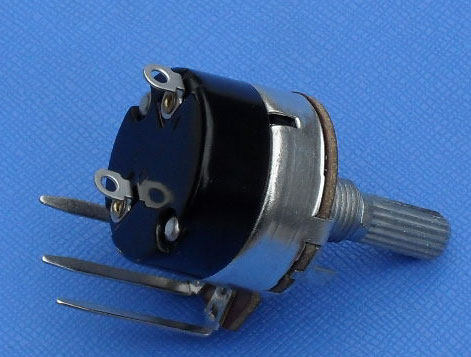 WH138 长脚带开关 可调电位器B500K B504 500k 轴长20MM 圆柄花轴