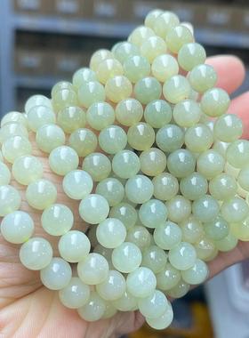 2026晶东珠宝天然晴水和田玉手链青海料女生时尚百搭素圈圆珠手饰