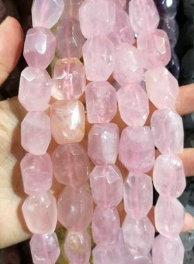 2026天然黄水晶桶珠琢面亚马逊石粉红水晶青金石天青石黑色头发水