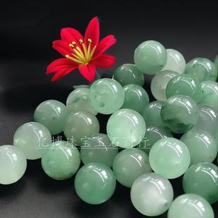 2026厂家 天然玉石非洲翠冰飘花圆珠散珠品独龙玉圆珠diy手工配饰