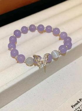 2026新中式猫眼石手链女蝴蝶串珠手串民族风轻奢高级感手环年新款