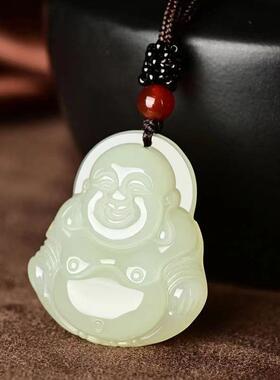 2026厂家青白玉玉石吊坠 国风复古风挂坠佛吊坠 阿富汗玉佛观音项