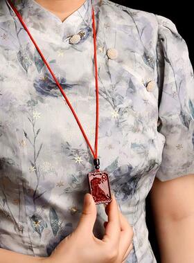 2026紫金砂朱砂十二生肖吊坠方牌朱砂挂件男女款本命年礼物朱砂