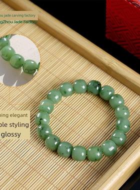 2026玉缘和田玉俄罗斯碧玉老型珠12*11mm手炼圆珠男女佩戴玉质细