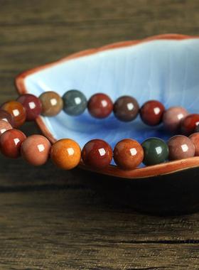 2026天然阿拉善玛瑙手链马卡龙奶昔色女款古风宫廷风手链