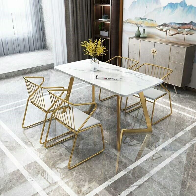 餐桌 家用推拉式 伸缩桌家用小户型饭桌轻奢餐桌椅组合铁艺长方形|ruв категории жилой мебели, Таблица класса, обеденный стол - от Buy2taobao.com для оказания профессиональной услуги покупки агента Taobao