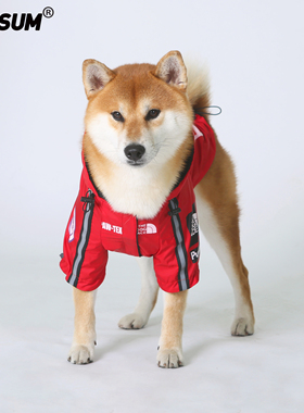 PAWSUM宠物潮牌：柴犬法斗柯基宠物防水防风冲锋衣中大型犬狗雨衣