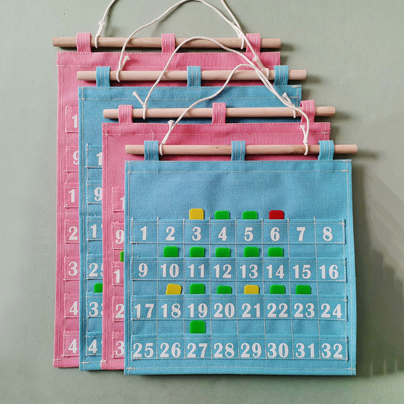 幼儿园晨检卡袋晨检卡收纳袋帆布可水洗健康卡插卡袋园所标配挂袋