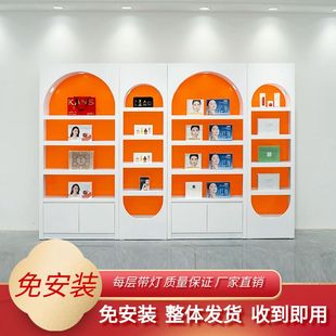 美容院化妆品展示柜高档烤漆彩妆护肤产品陈列柜美甲柜子商用货架