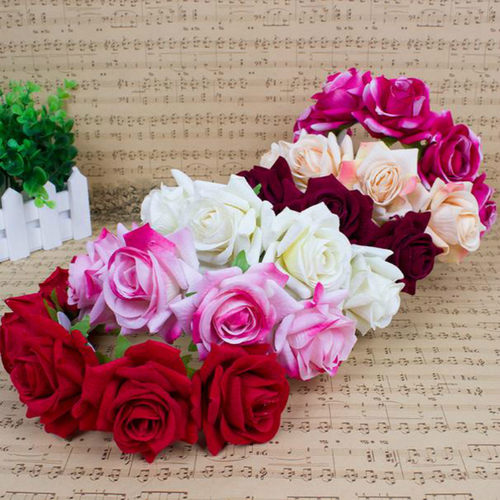 floral crown rose headband flower hair garland good quality