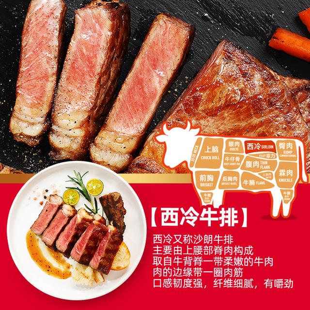 大希地 整切牛排西冷菲力牛排130g牛肉调味免腌制牛扒牛排团套餐