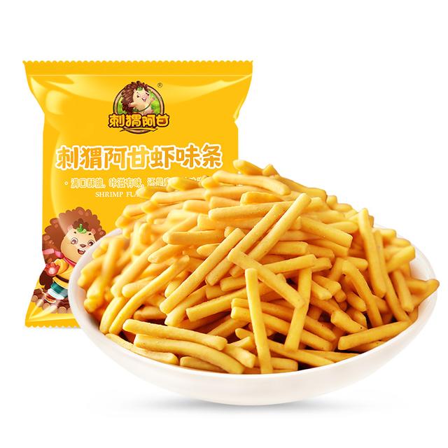 【新口味尝鲜】刺猬阿甘虾味条15包鲜香解馋原味香辣味童年零食整