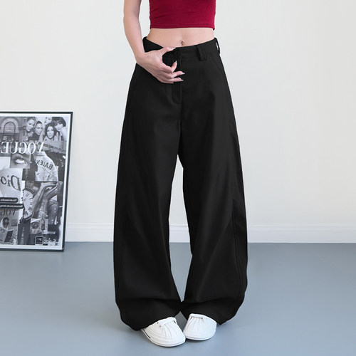 蜜略大码宽松阔腿休闲裤梨形身材