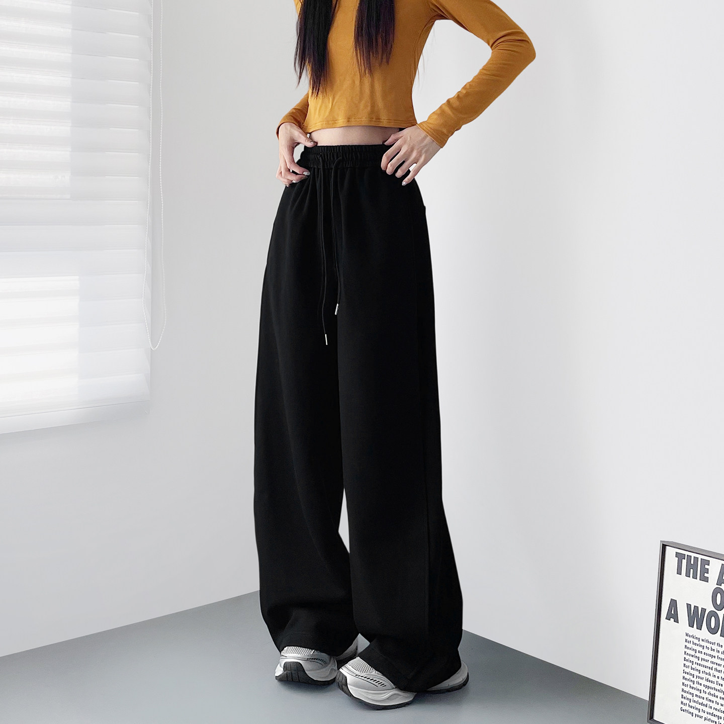 美式高腰显瘦运动阔腿裤女春季新款大码胖mm显瘦200斤直筒香蕉裤,女装/女士精品,大码裤装,淘宝优惠券,粉丝福利购,淘宝优惠卷