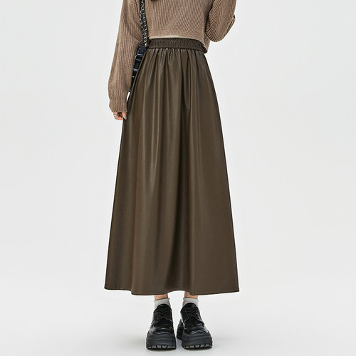 蜜略胖mm长裙高腰垂感半身裙子