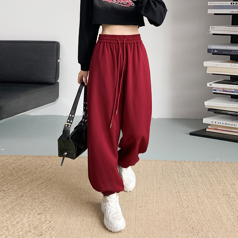 蜜略大码胖mm遮肉显瘦运动休闲裤