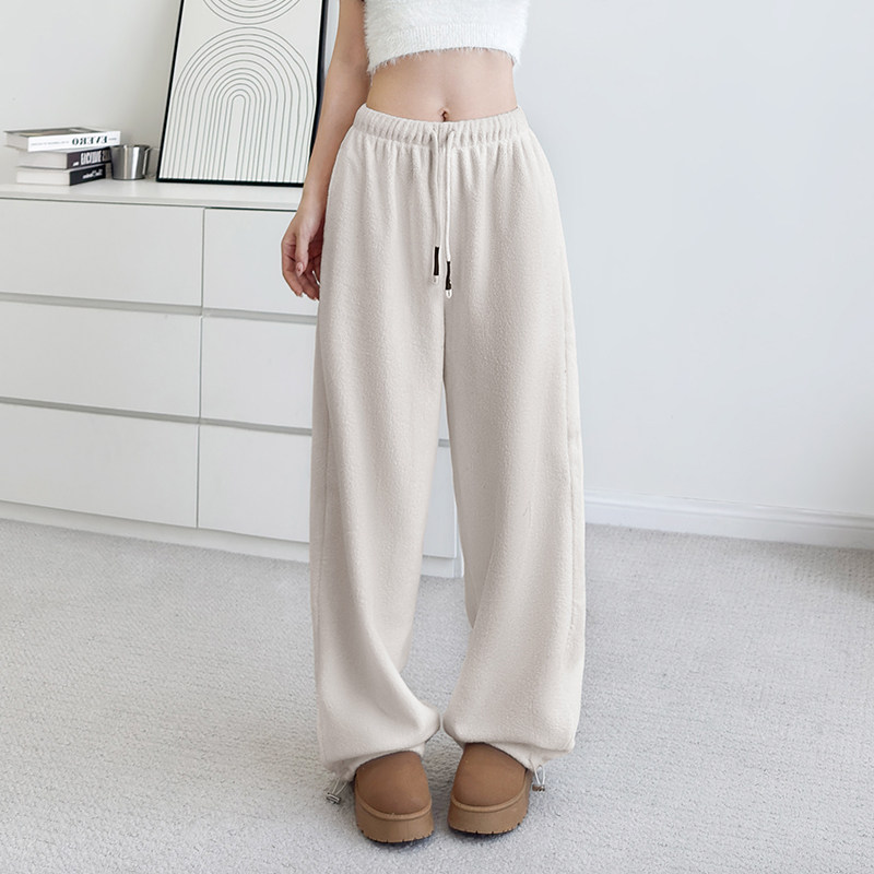 冬季保暖阔腿裤女大码胖mm宽松显瘦加厚加绒休闲裤双面绒毛毛卫裤,女装/女士精品,大码裤装,淘宝优惠券,粉丝福利购,淘宝优惠卷