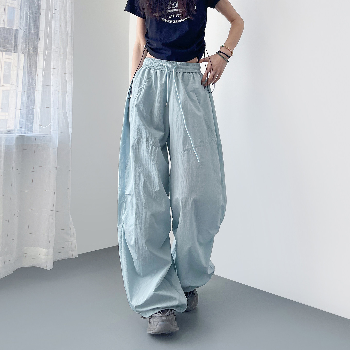 轻薄多巴胺工装裤女春季新款胖mm宽松大码防晒酷飒运动冰丝速干裤,女装/女士精品,大码裤装,淘宝优惠券,粉丝福利购,淘宝优惠卷