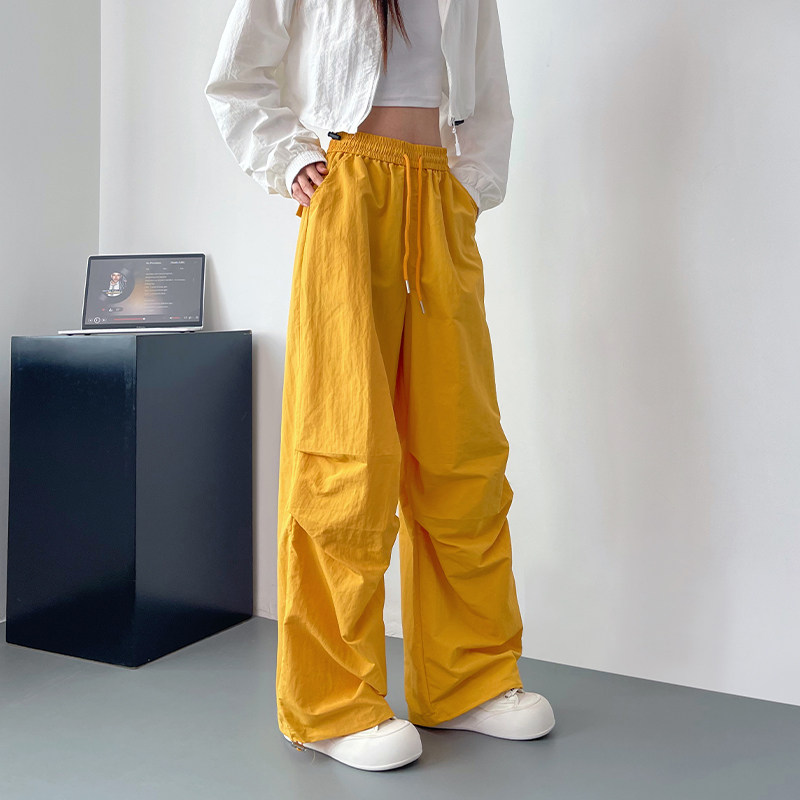 大码褶皱工装裤女早秋2024新款胖mm梨型身材显瘦阔腿裤抽绳休闲裤,女装/女士精品,大码裤装,淘宝优惠券,粉丝福利购,淘宝优惠卷