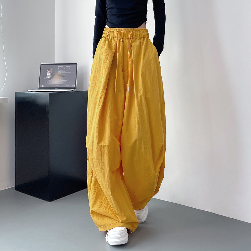 大码宽松阔腿裤女秋季胖mm抽绳遮胯微喇拖地裤显瘦慵懒,女装/女士精品,大码裤装,淘宝优惠券,粉丝福利购,淘宝优惠卷