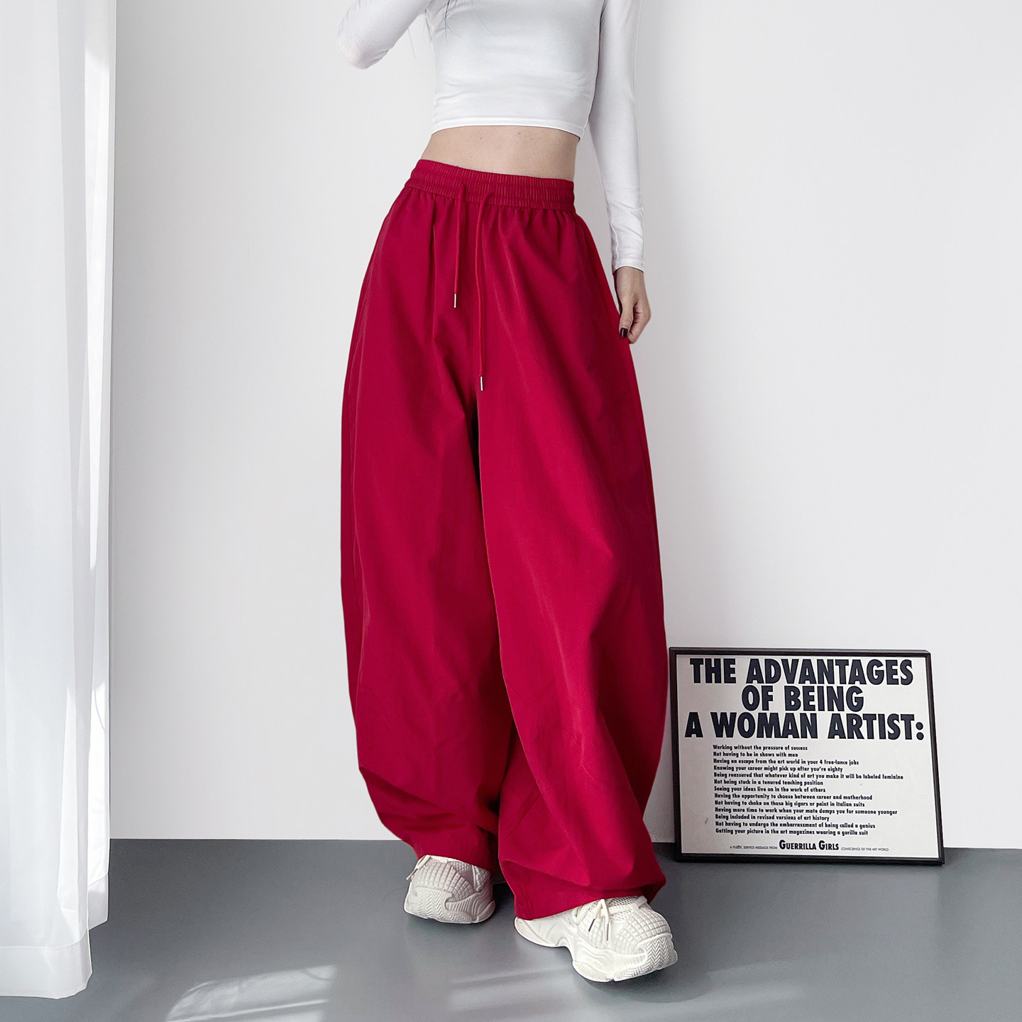 梨形身材高腰显瘦遮肉阔腿裤女秋季大码胖mm慵懒风垂感休闲香蕉裤,女装/女士精品,大码裤装,淘宝优惠券,粉丝福利购,淘宝优惠卷