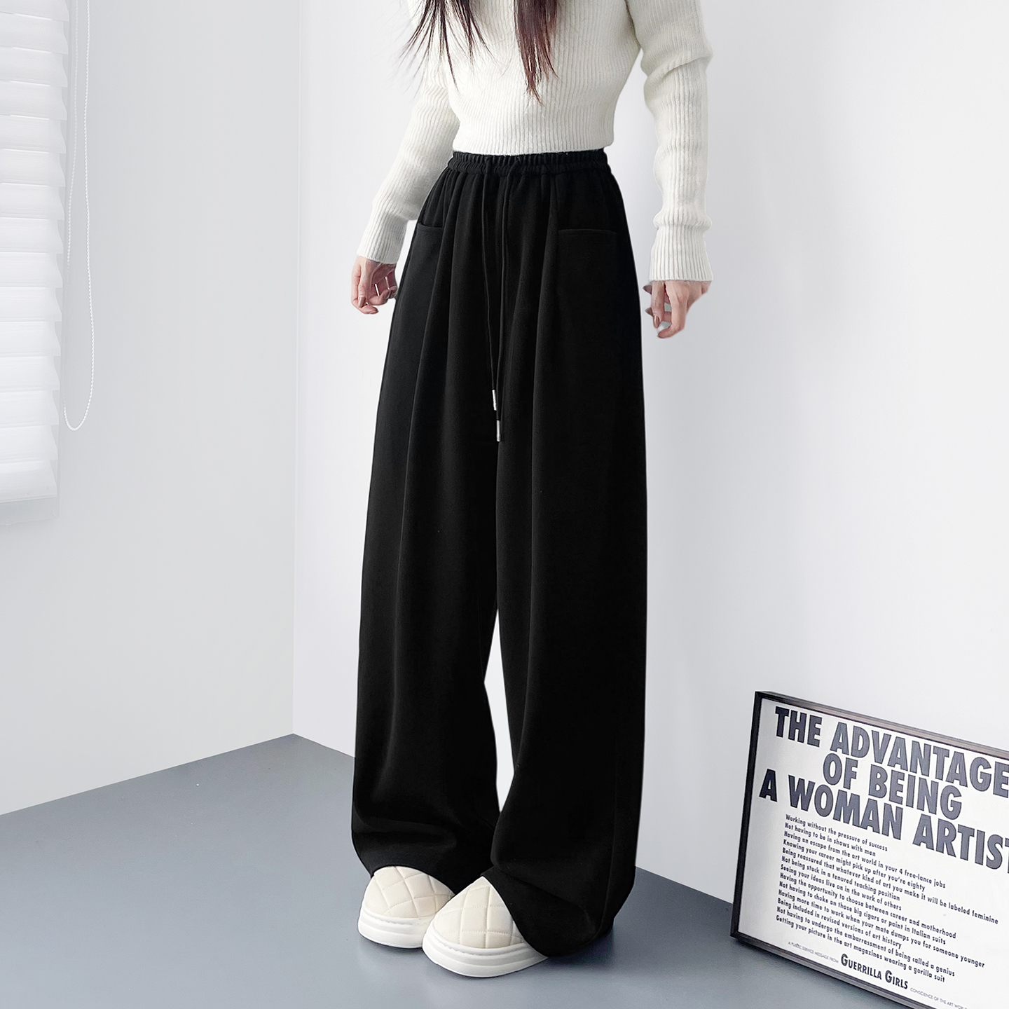 蜜略大码显瘦胖mm阔腿裤梨形身材