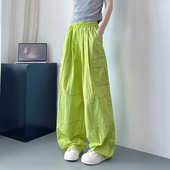 宽松胖mm显瘦冰丝防晒运动又a又飒阔腿裤 大码 子 女夏季 美式 工装 裤