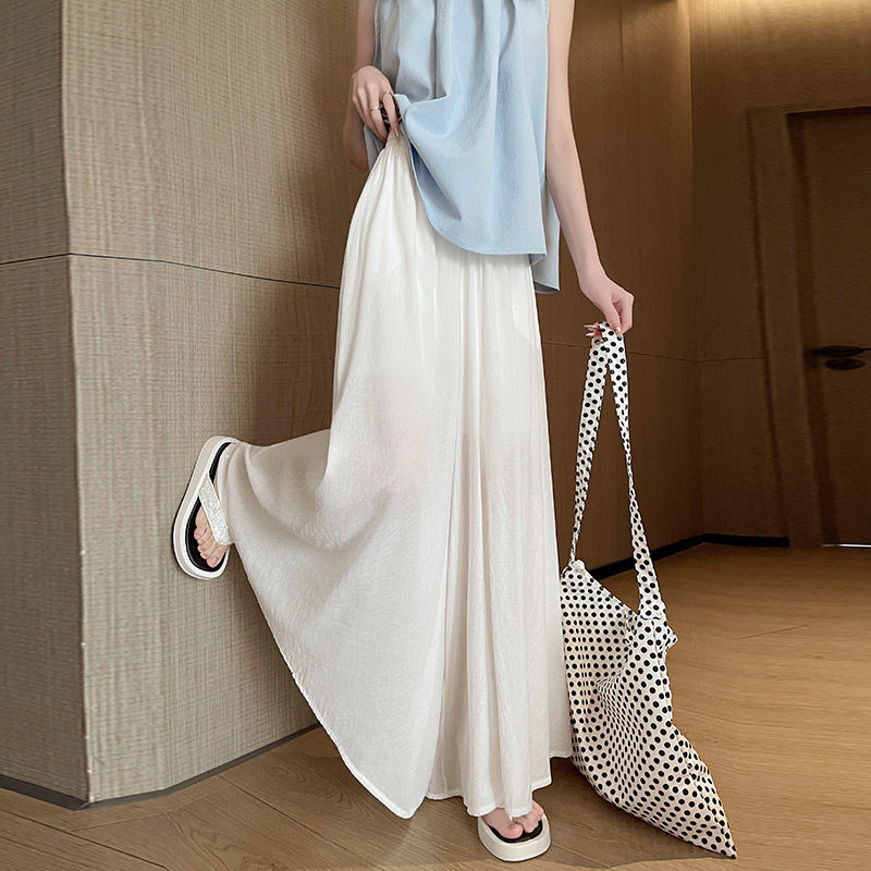 大码阔腿裙裤女夏季新款胖mm宽松显瘦直筒休闲裤松紧腰垂感拖地裤,女装/女士精品,大码裤装,淘宝优惠券,粉丝福利购,淘宝优惠卷