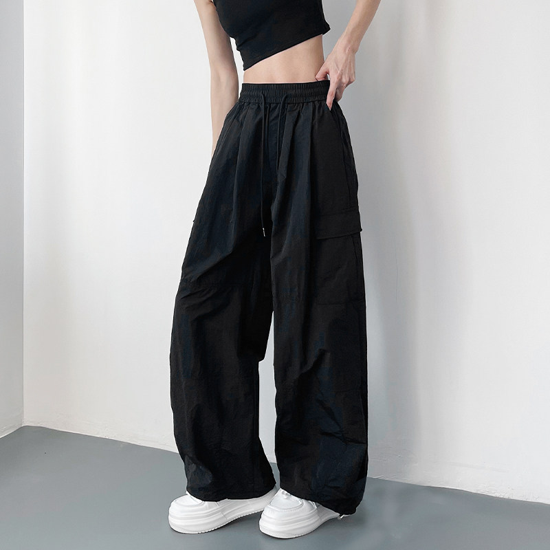 大码黑色运动阔腿裤女夏季胖ｍｍ宽松显瘦休闲裤冰丝速干工装长裤,女装/女士精品,大码裤装,淘宝优惠券,粉丝福利购,淘宝优惠卷