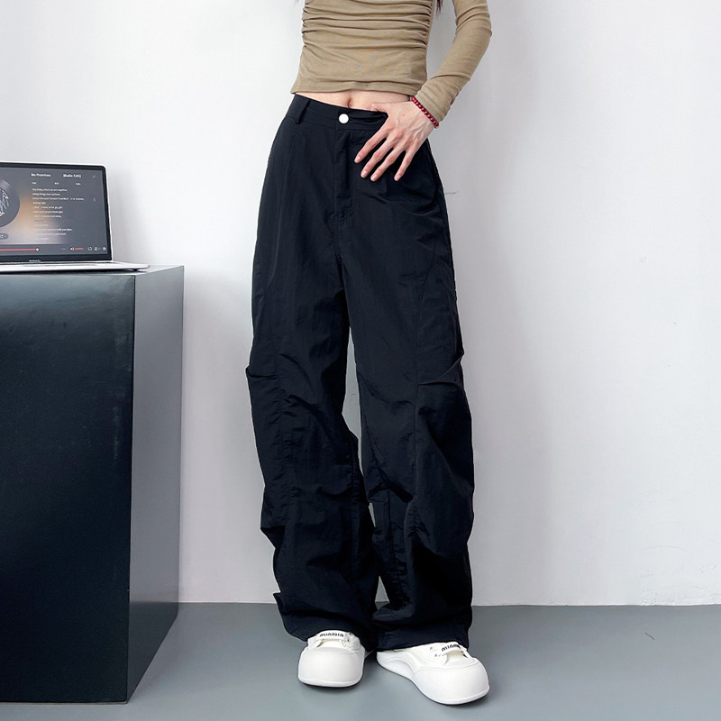 大码阔腿裤女秋季胖mm宽松显瘦束脚酷飒直筒垂感拖地长,女装/女士精品,大码裤装,淘宝优惠券,粉丝福利购,淘宝优惠卷