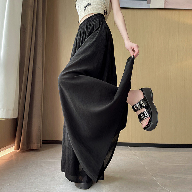 大码松紧腰宽松显瘦裙裤女夏季胖mm直筒拖地阔腿裤薄款垂感,女装/女士精品,大码裤装,淘宝优惠券,粉丝福利购,淘宝优惠卷