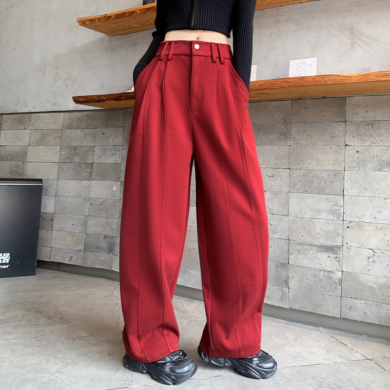 密略大码宽松显瘦遮肉显瘦阔腿裤