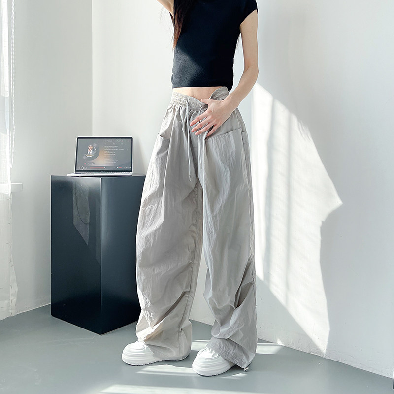 灰色薄款阔腿裤女夏季大码胖mm宽松显瘦冰丝速干拖地裤,女装/女士精品,大码裤装,淘宝优惠券,粉丝福利购,淘宝优惠卷