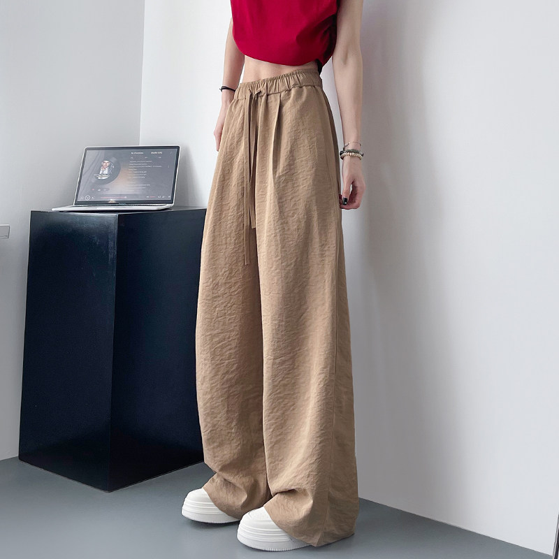 肌理感山本裤女休闲大码胖mm宽松慵懒风小个子冰丝垂感凉快阔腿裤,女装/女士精品,大码裤装,淘宝优惠券,粉丝福利购,淘宝优惠卷