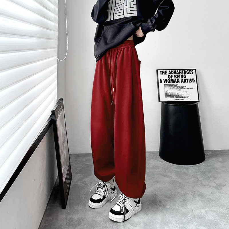 阔腿裤春季新款大码胖mm宽松显瘦直筒百搭抽绳束脚,女装/女士精品,大码裤装,淘宝优惠券,粉丝福利购,淘宝优惠卷